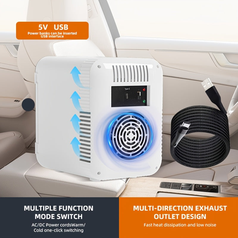 Mini-réfrigérateur pour camping-car 4 L - Glacière et chauffe-plats portables CA + 12 V CC