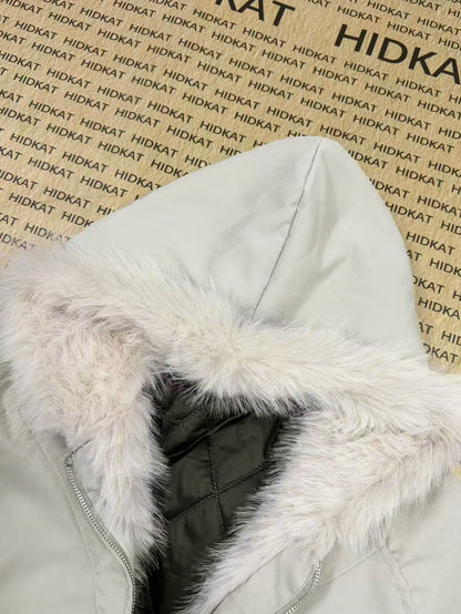 Hooded Warm Jacket with Fur Collar