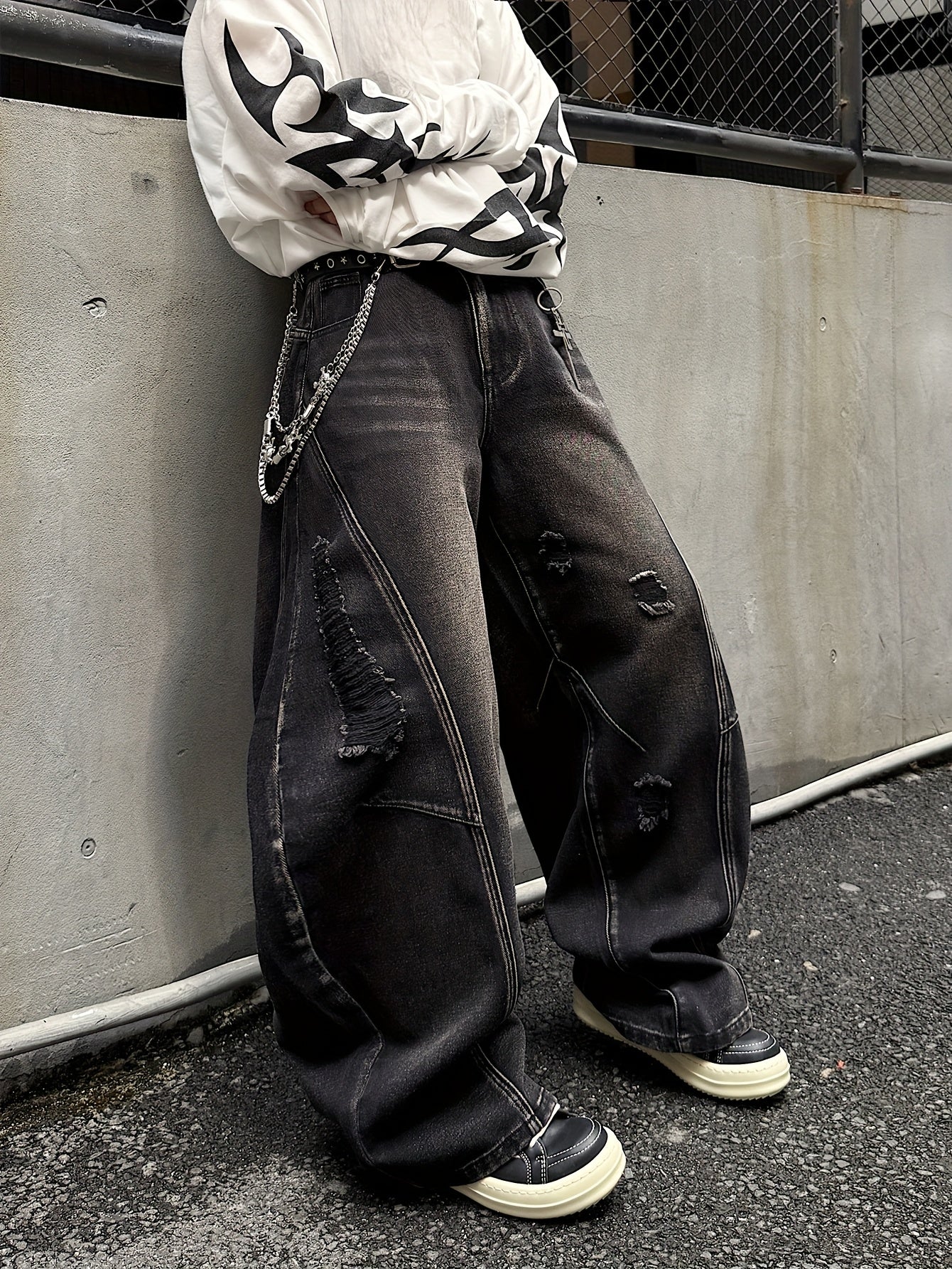 Men's Loose-Fit Y2K High-Street Jeans - Urban Streetwear