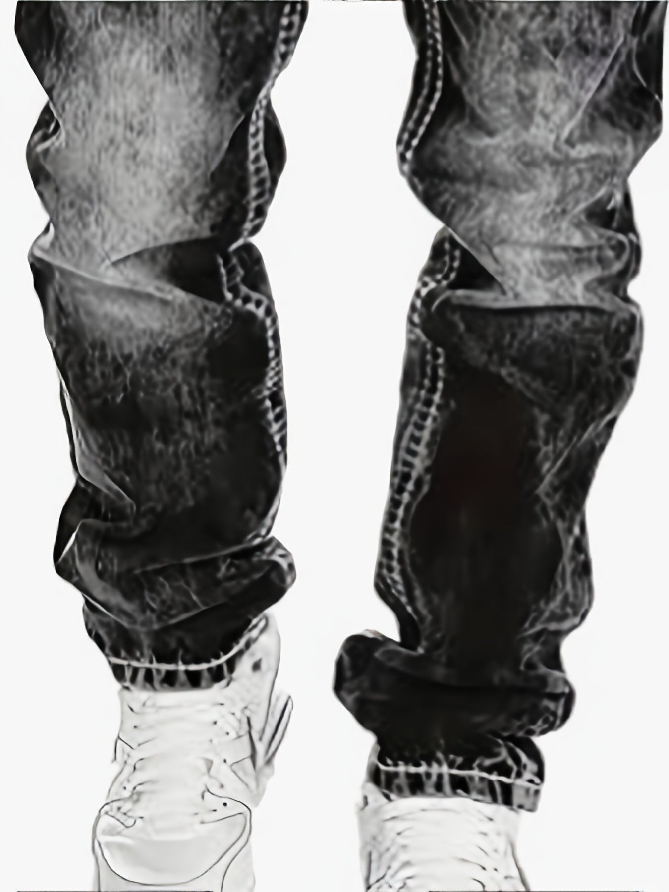 Men's Casual Stretch Denim Jeans - Distressed Washed Regular Fit