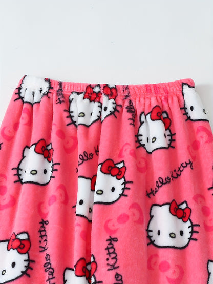 Hello Kitty Women's Flannel Sleep Pants - Thick Warm Winter