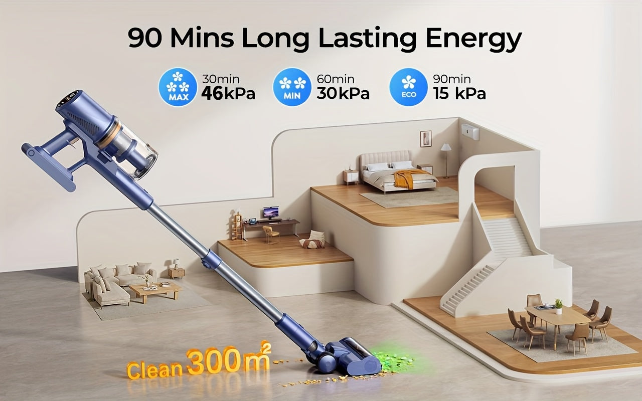 Laresar V11 Cordless Vacuum 650W 90Min - 46KPa 6-in-1 Touch Display