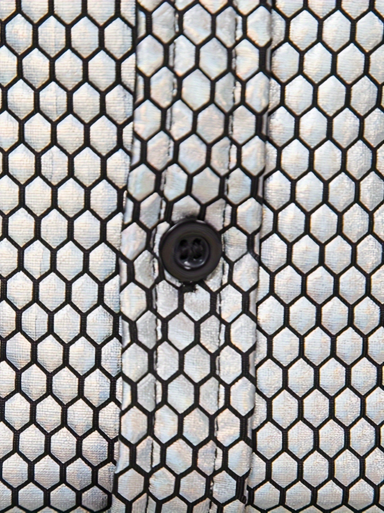 Men's 70s Disco Outfit - Diamond Foil Print Button-Up Shirt