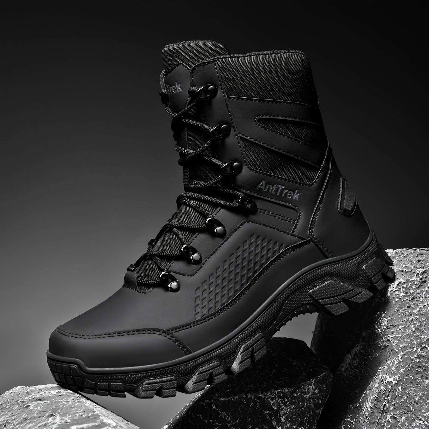 Men's Combat Boots - Wear-Resistant Hiking Thick-Sole