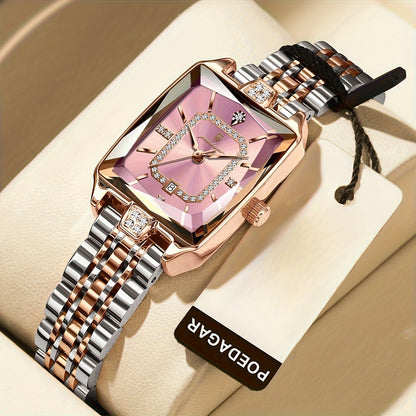 POEDAGAR Women's Luxury Watch - Waterproof Calendar Quartz Steel