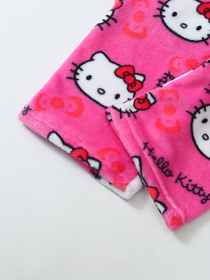 Hello Kitty Women's Flannel Sleep Pants - Thick Warm Winter