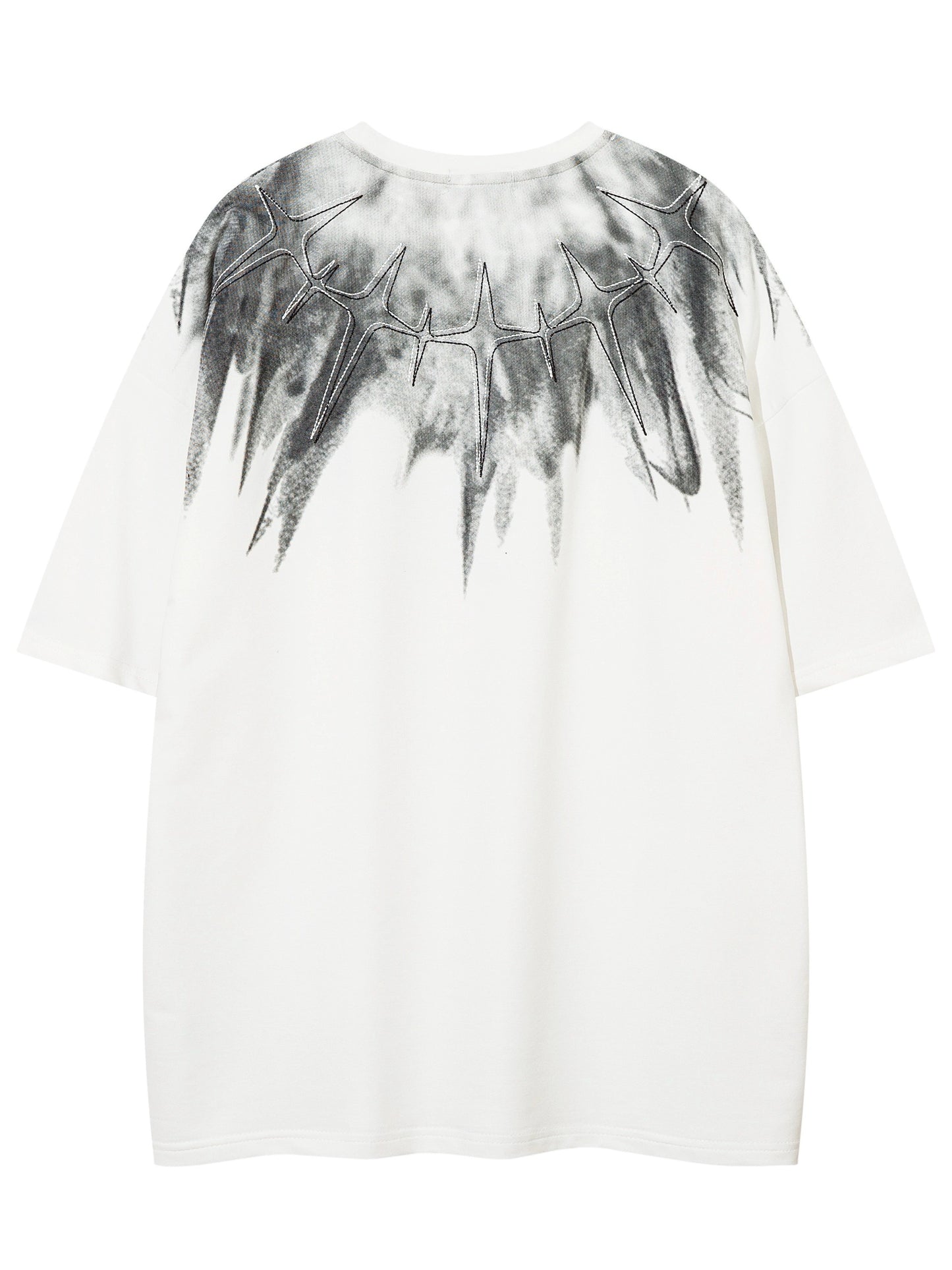 Relaxed T-Shirt - Geometric Print Cotton Blend