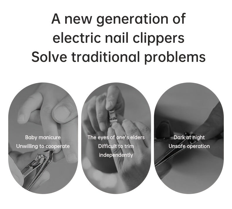 2-in-1 Electric Nail Clipper & Polisher - LED Light USB Charging