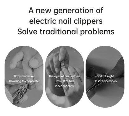 2-in-1 Electric Nail Clipper & Polisher - LED Light USB Charging