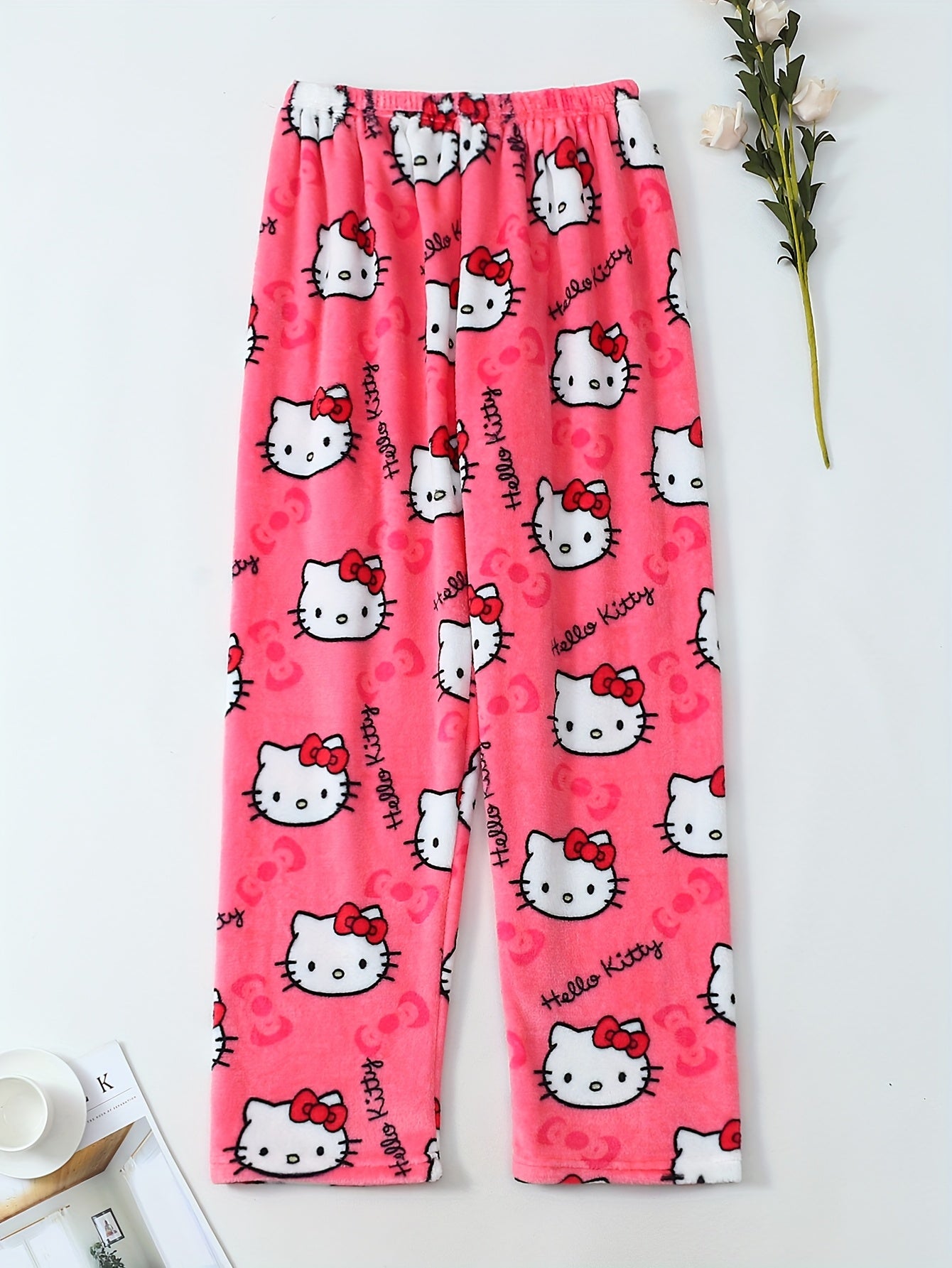 Hello Kitty Women's Flannel Sleep Pants - Thick Warm Winter