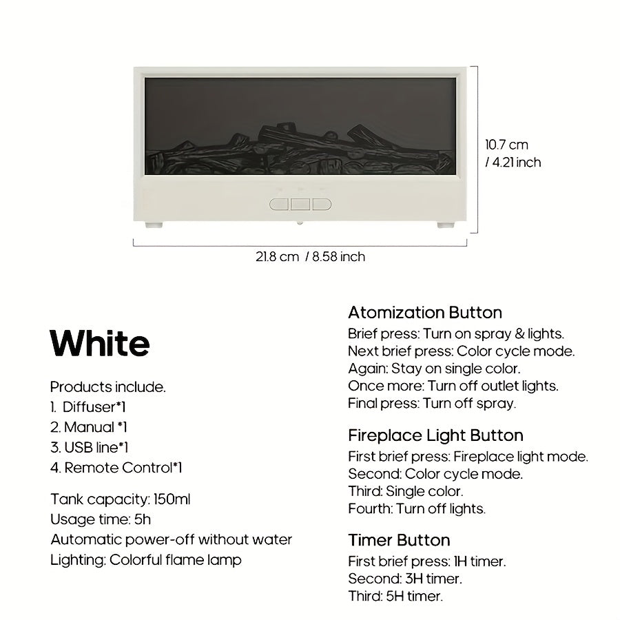 Realistic 3D Flame Effect Diffuser
