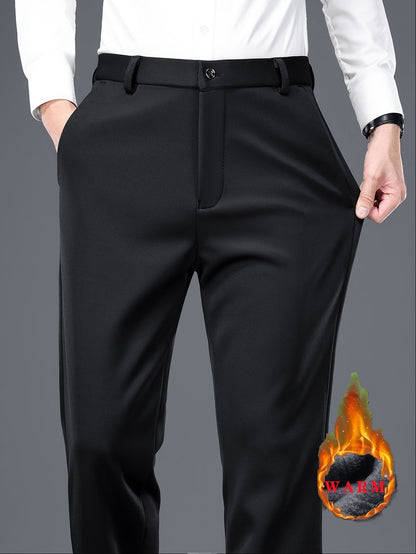 Men's Thickened Winter Dress Pants - Light Business Formal